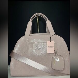 Juicy Couture Blush Semi-Charmed Weekender Travel Bag Patent Pink NWT
